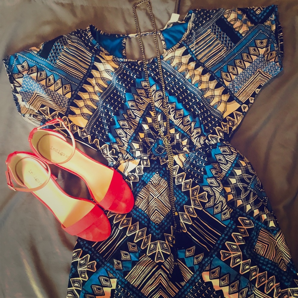 Miami Blue Patterned Dress
